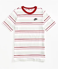 Nike SB Kids Club Stripe White & Red T-Shirt
