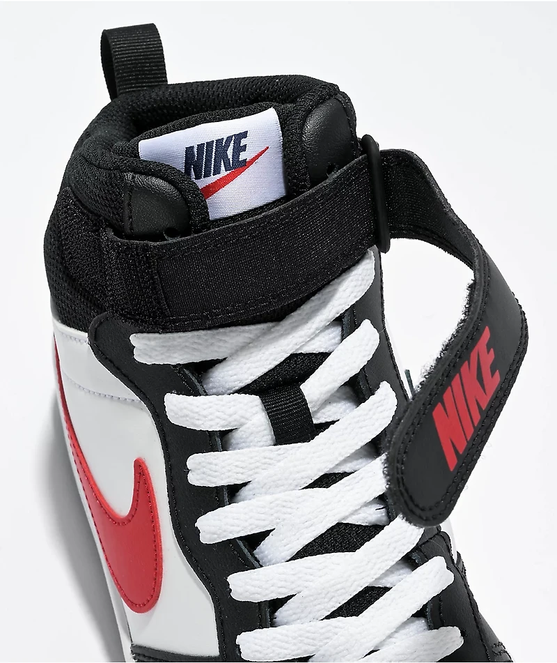 Nike SB Kids Court Borough Mid 2 White, Red, & Black Shoes