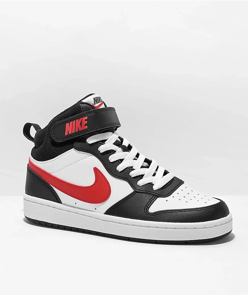 Nike SB Kids Court Borough Mid 2 White, Red, & Black Shoes