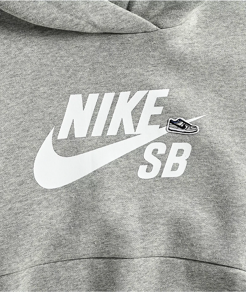 Nike SB Kids Icon EasyOn Grey Hoodie