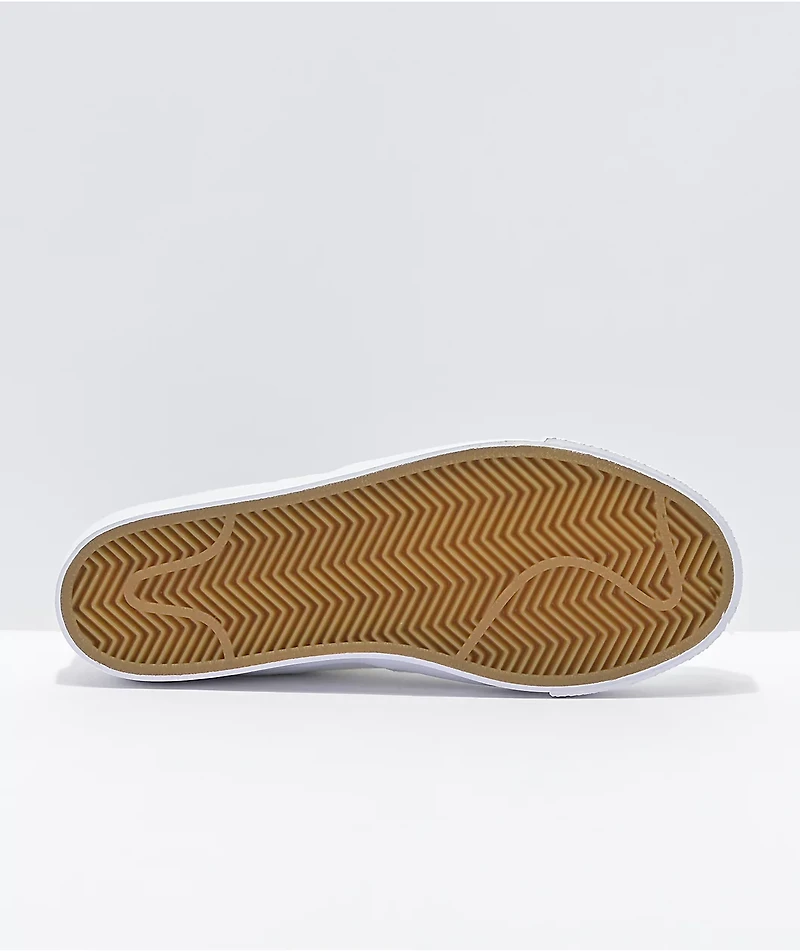 Nike SB Kids Janoski Slip-On White Canvas Skate Shoes