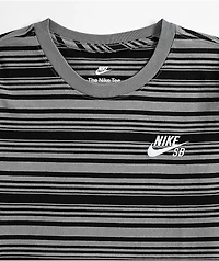 Nike SB Kids Skate Black & Smoke Grey Stripe Long Sleeve T-Shirt