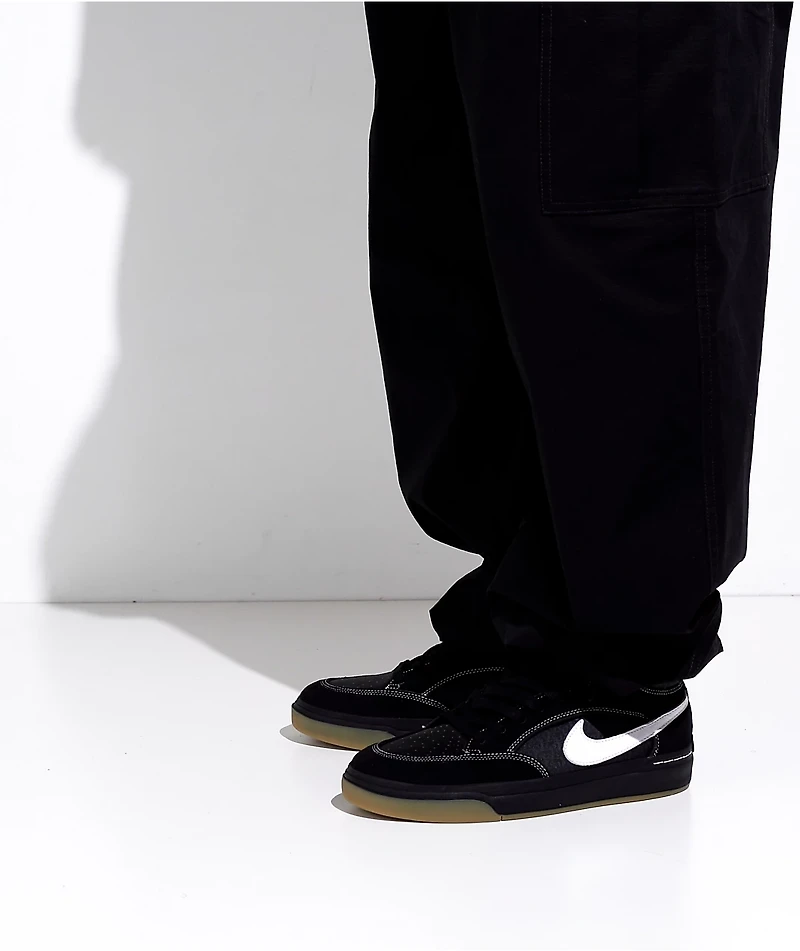 Nike SB Leo React Black & White Skate Shoes