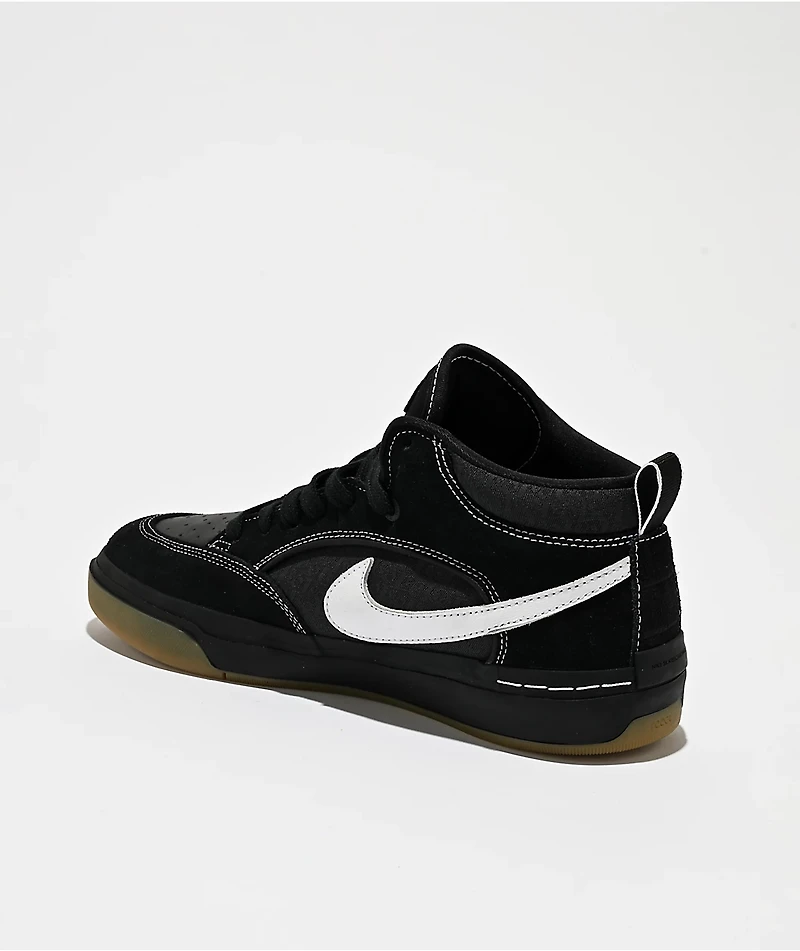 Nike SB Leo React Black & White Skate Shoes