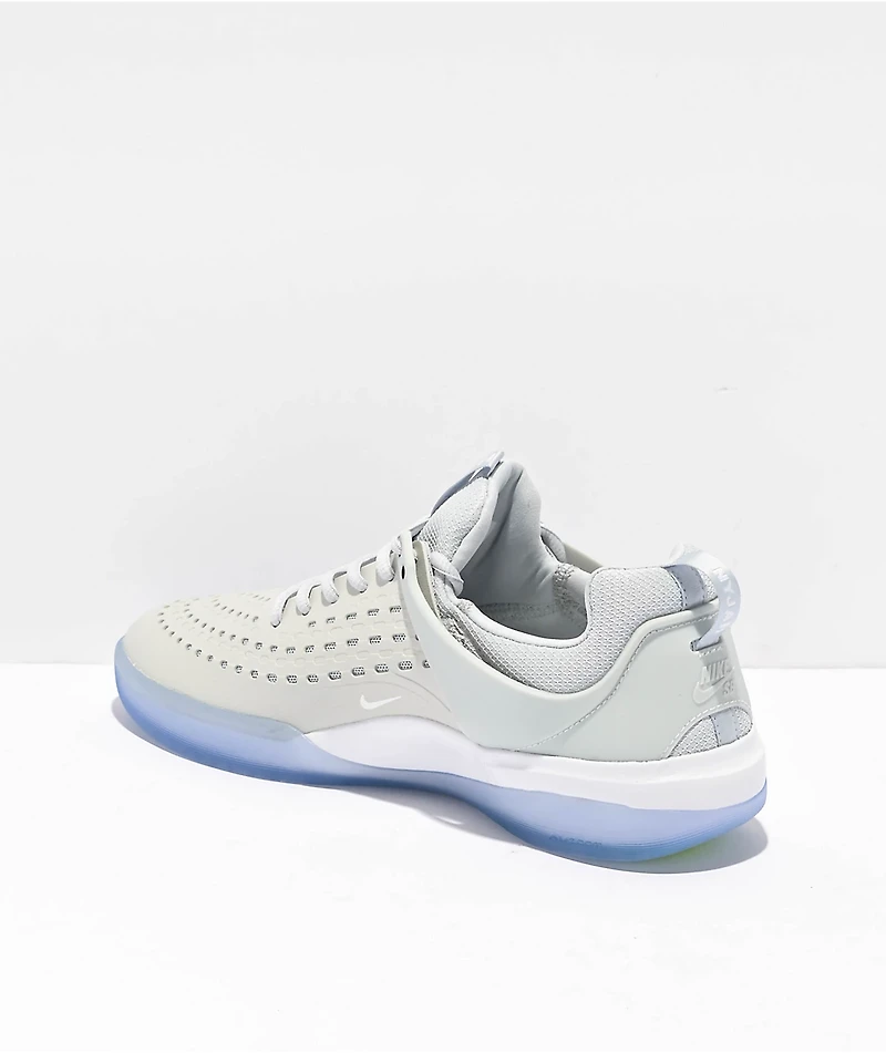 Nike SB Nyjah 3 Platinum, White & Clear Skate Shoes