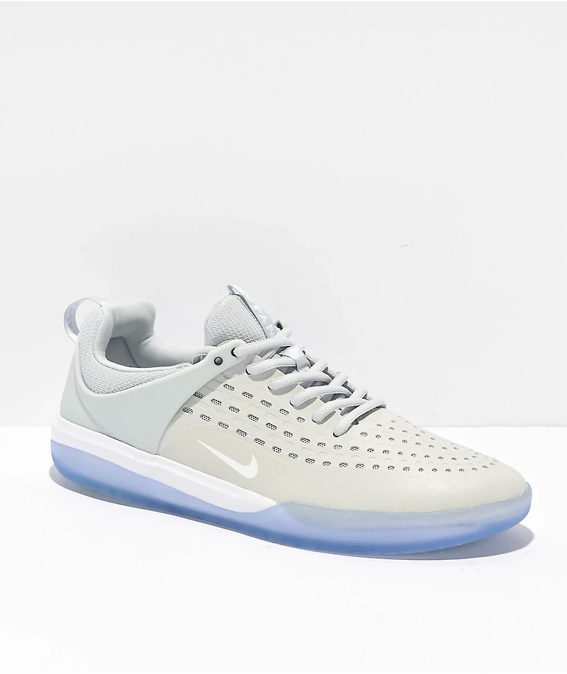 Nike SB Nyjah 3 Platinum, White & Clear Skate Shoes