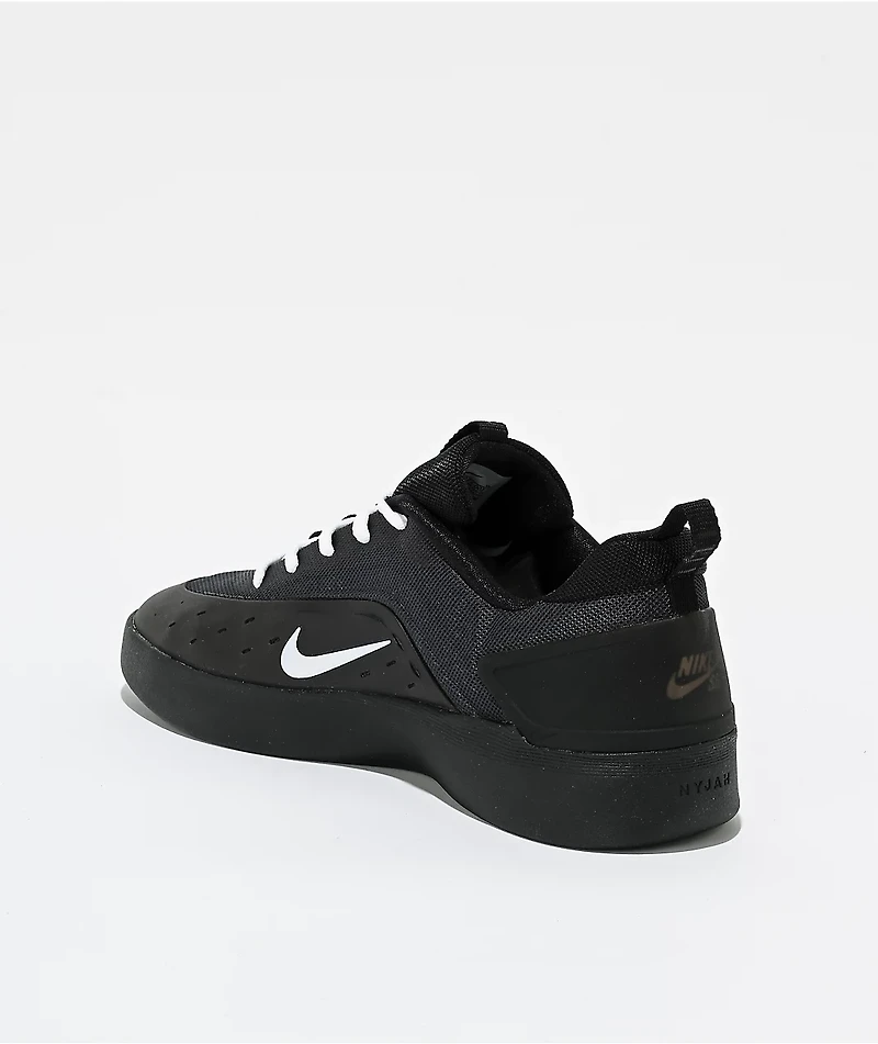 Nike SB Nyjah 4 Black & White Skate Shoes