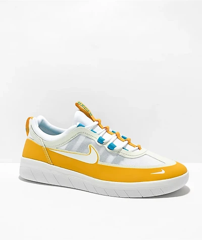Nike SB Nyjah Free 2 Dark Sulfur & White Skate Shoes