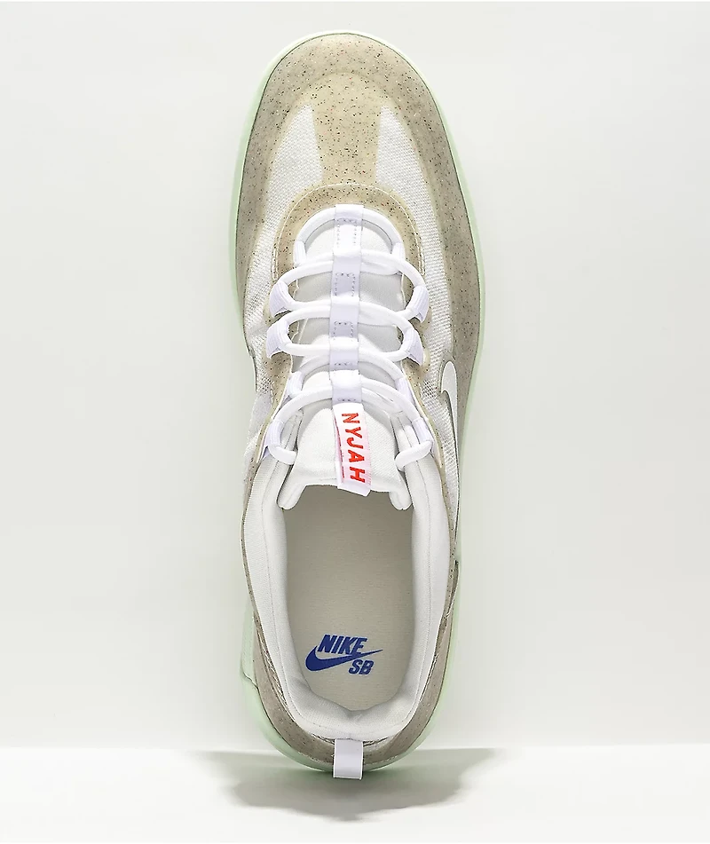 Nike SB Nyjah Free 2 White, Green, Red, & Blue Skate Shoes