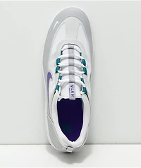 Nike SB Nyjah Free 2 Wolf Grey, White & Purple Skate Shoes
