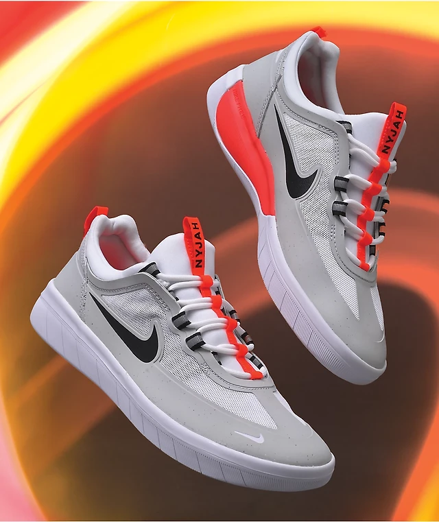 Nike SB Nyjah Free Grey, Black, White Skate Shoes Liberty