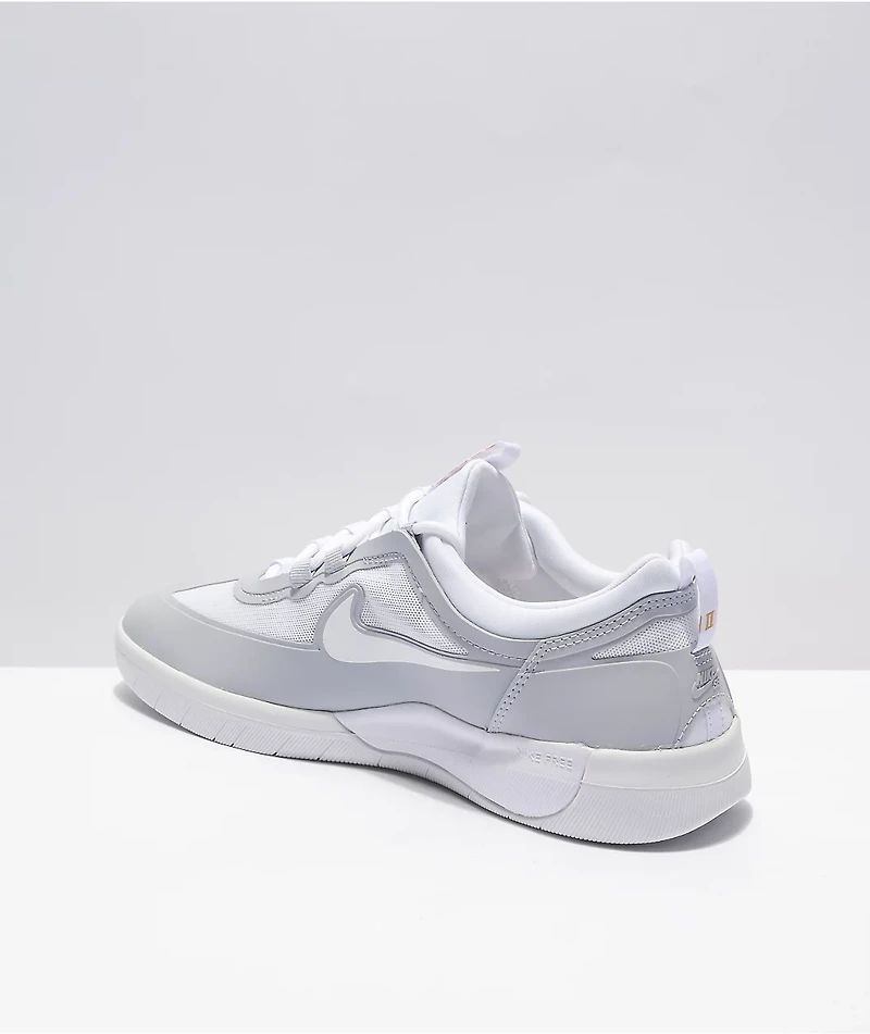 Nike SB Nyjah Free 2.0 Sky Grey & White Skate Shoes