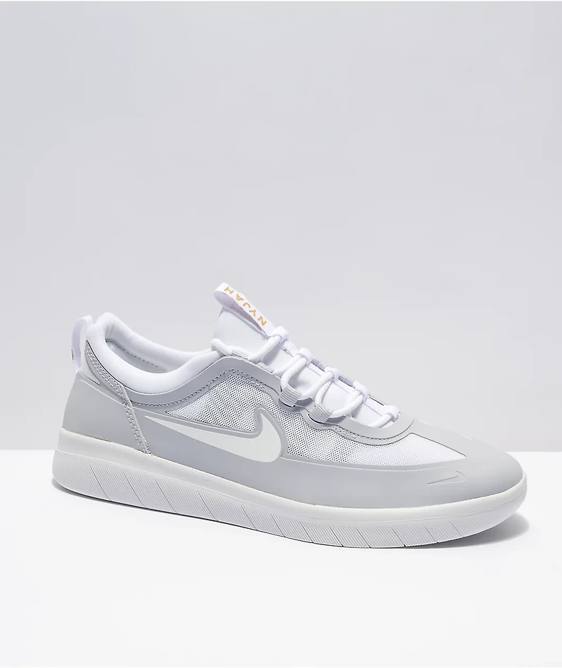 Nike SB Nyjah Free 2.0 Sky Grey & White Skate Shoes