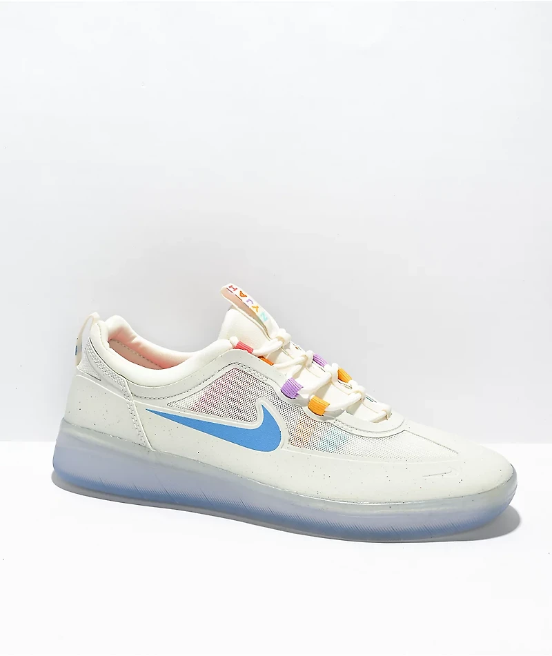 Nike SB Nyjah Free 2.0 Summit White & Pink Skate Shoes