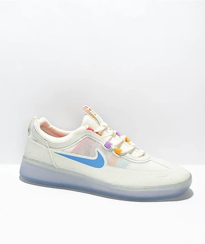 Nike SB Nyjah Free 2.0 Summit White & Pink Skate Shoes
