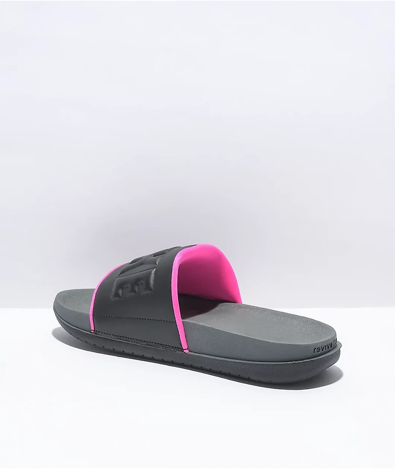 Nike SB Offcourt Dark Grey & Pink Slide Sandals