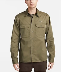 Nike SB Olive Green Long Sleeve Button Up Shirt