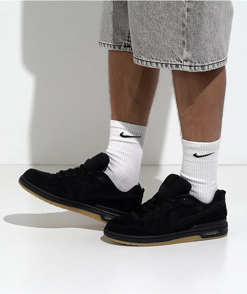 Nike SB P-Rod 1 Zoom Air Low Black & Gum Skate Shoes