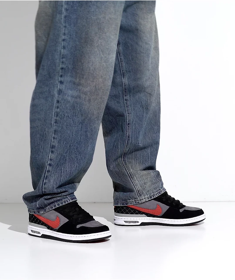 Nike SB P-Rod 1 Zoom Air Low Grey, Black & Red Skate Shoes