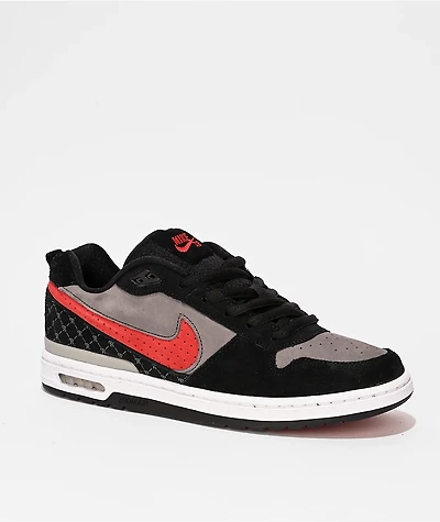 Nike SB P-Rod 1 Zoom Air Low Grey, Black & Red Skate Shoes