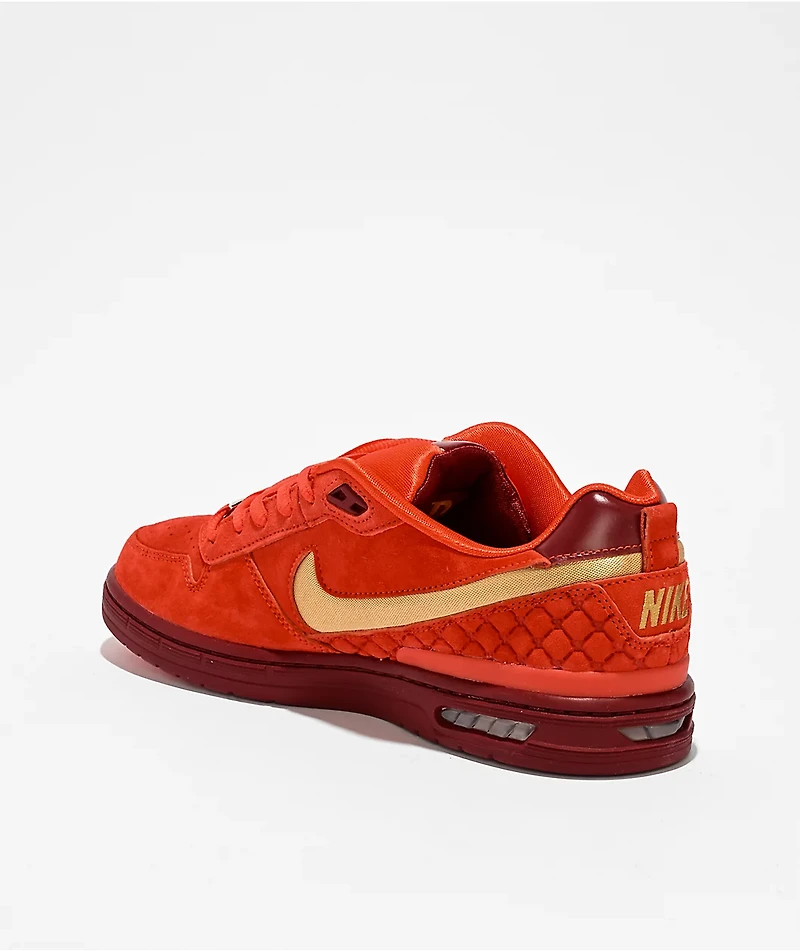 Nike SB P-Rod 1 Zoom Air Low Habanero Red & Club Gold Skate Shoes