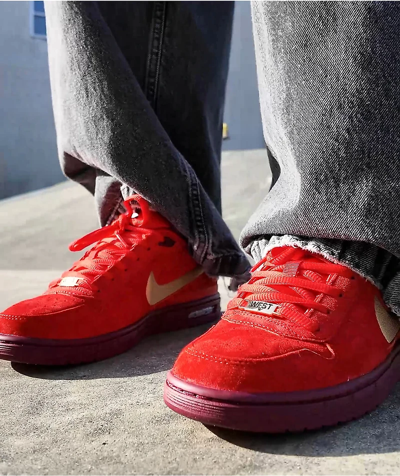 Nike SB P-Rod 1 Zoom Air Low Habanero Red & Club Gold Skate Shoes