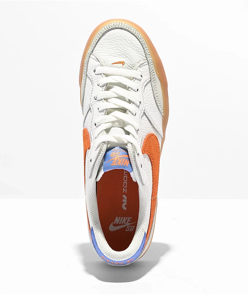 Nike SB Pogo Plus White, Orange & Blue Skate Shoes
