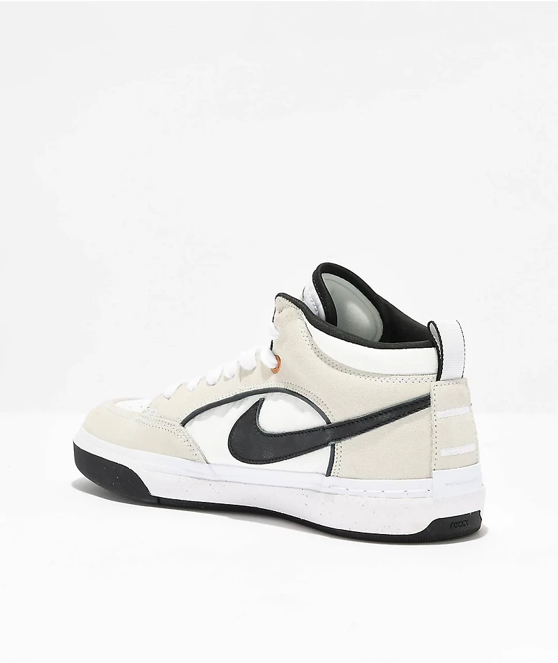 Nike SB React Leo White & Black Skate Shoes