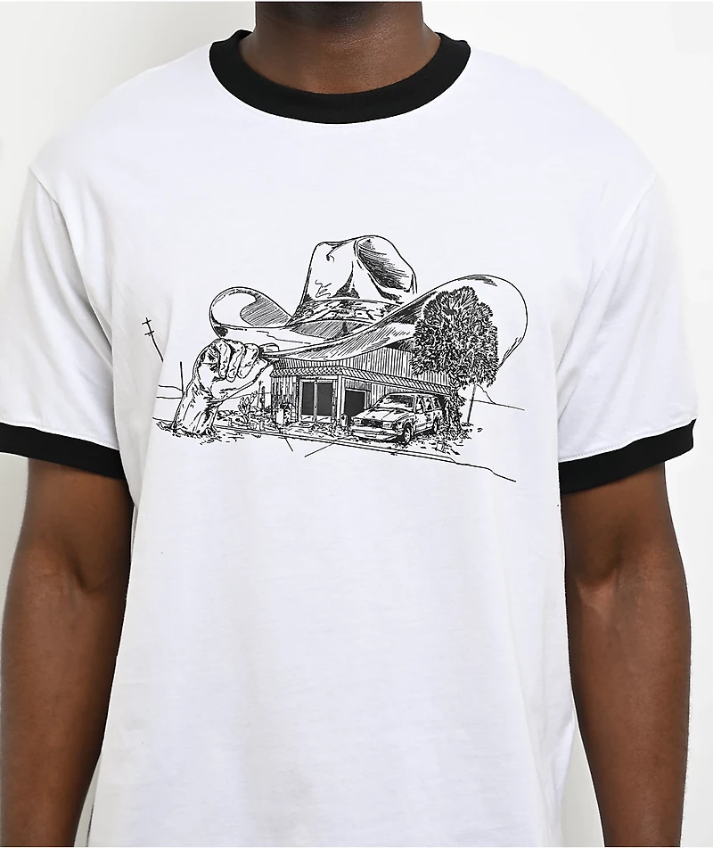 Nike SB Roadside White & Black Ringer T-Shirt