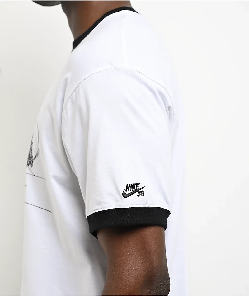 Nike SB Roadside White & Black Ringer T-Shirt
