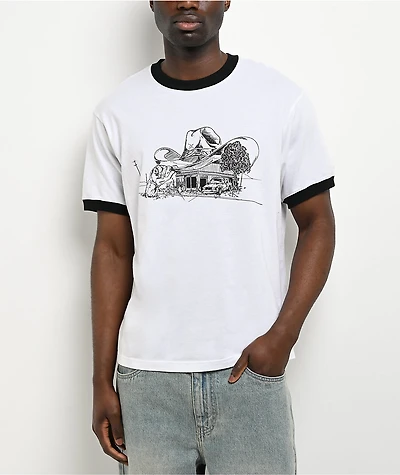 Nike SB Roadside White & Black Ringer T-Shirt