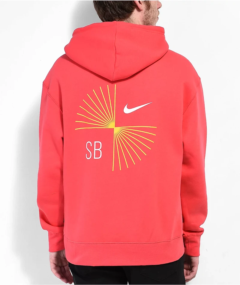 Nike SB Sun Stripes Red Hoodie