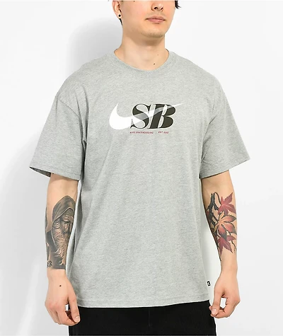 Nike SB Swoosh Through Grey T-Shirt
