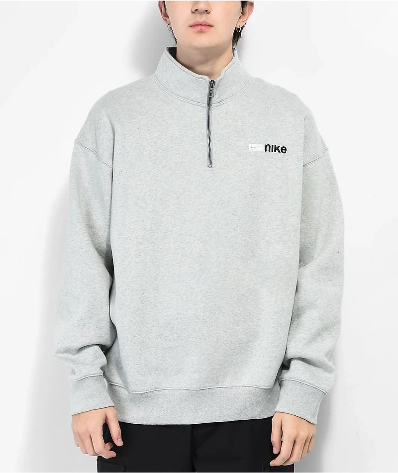 Nike SB Y2K Logo Grey Half Zip Sweater
