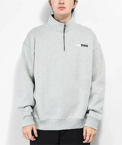 Nike SB Y2K Logo Grey Half Zip Sweater