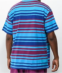 Nike SB Yarn Dye Blue & Maroon Stripe Knit T-Shirt
