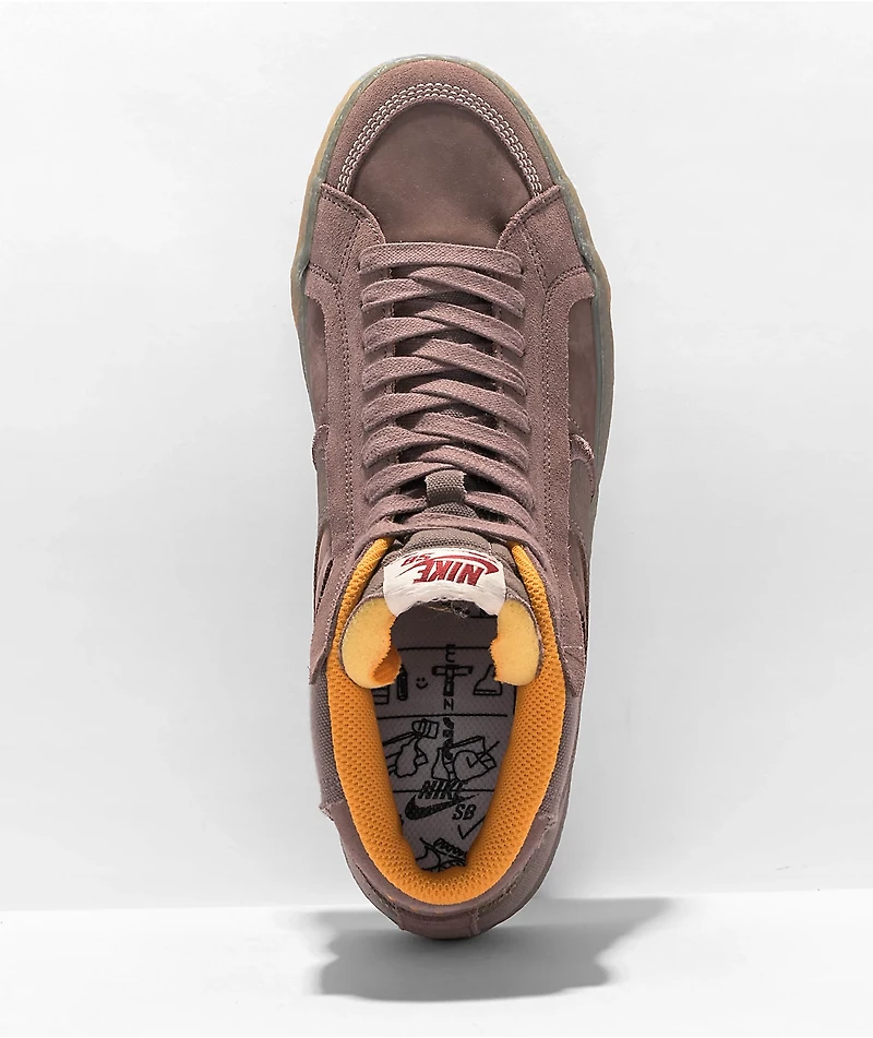 Nike SB Zoom Blazer Mid PRM Plus Plum Eclipse Skate Shoes