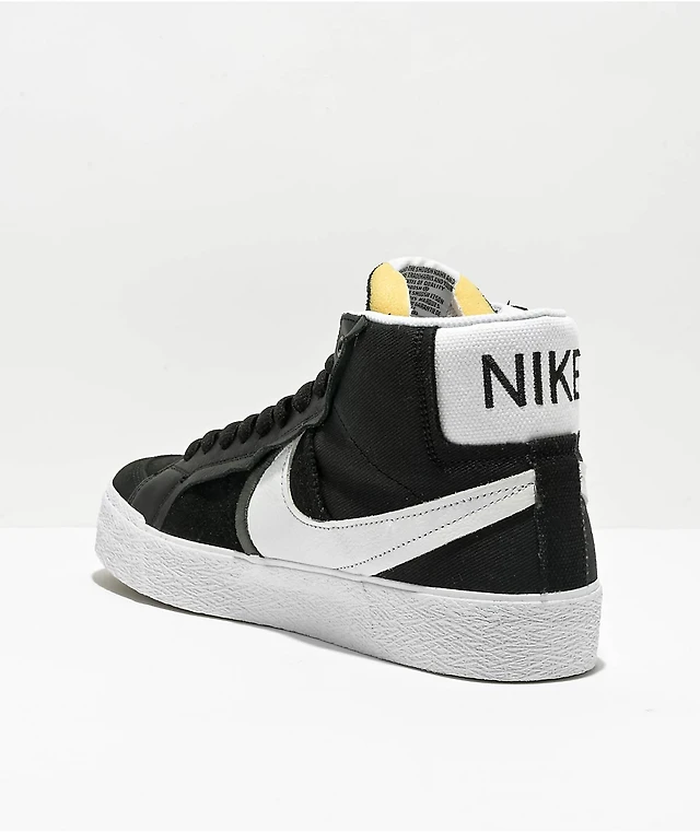 Nike SB Zoom Blazer Mid Premium Plus Black White Skate Shoes at