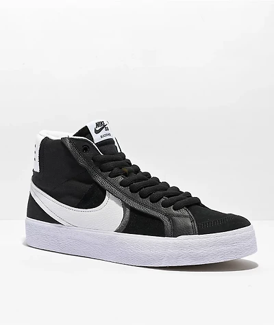 Nike SB Zoom Blazer Mid Premium Plus Black & White Skate Shoes