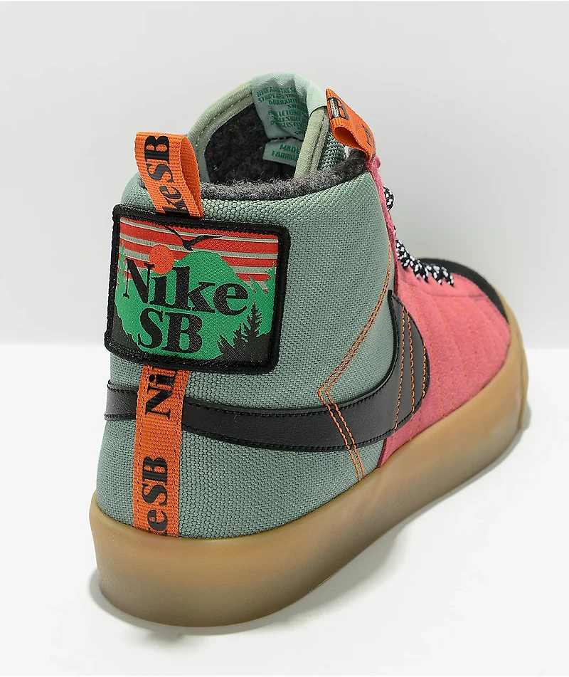 Nike SB Zoom Blazer Mid Premium Smoke & Pink Skate Shoes