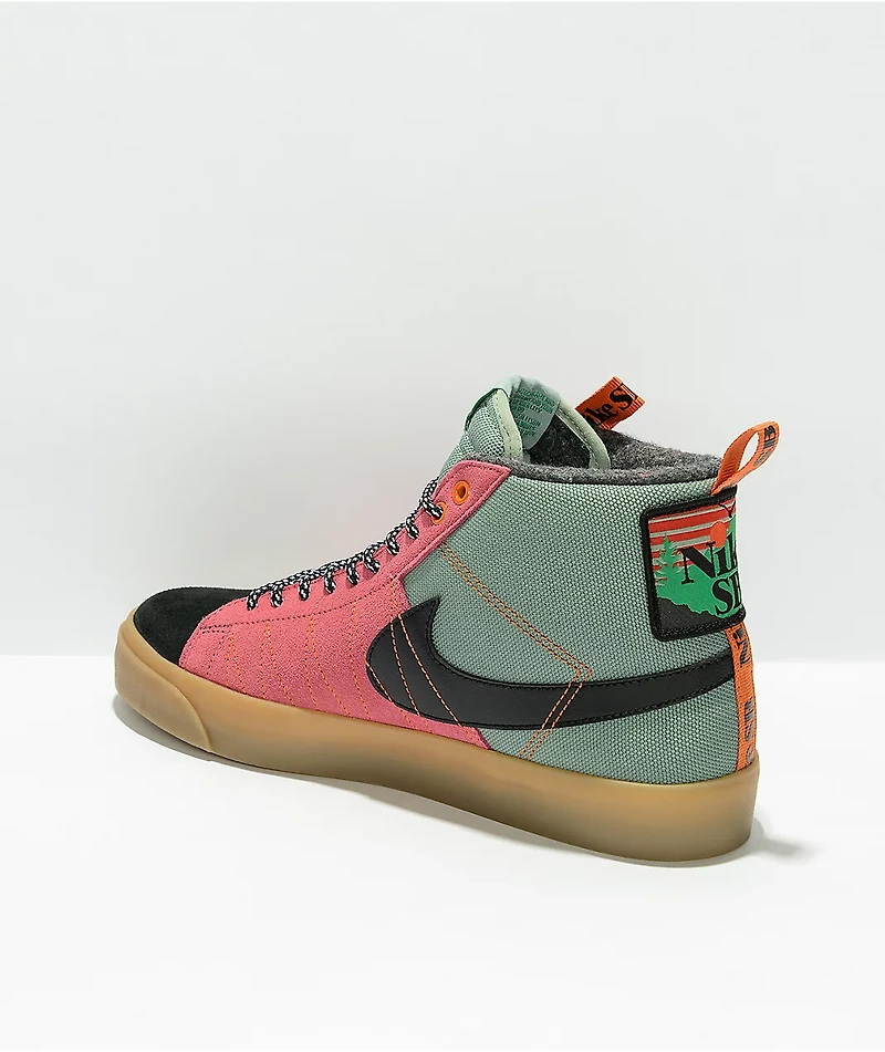 Nike SB Zoom Blazer Mid Premium Smoke & Pink Skate Shoes