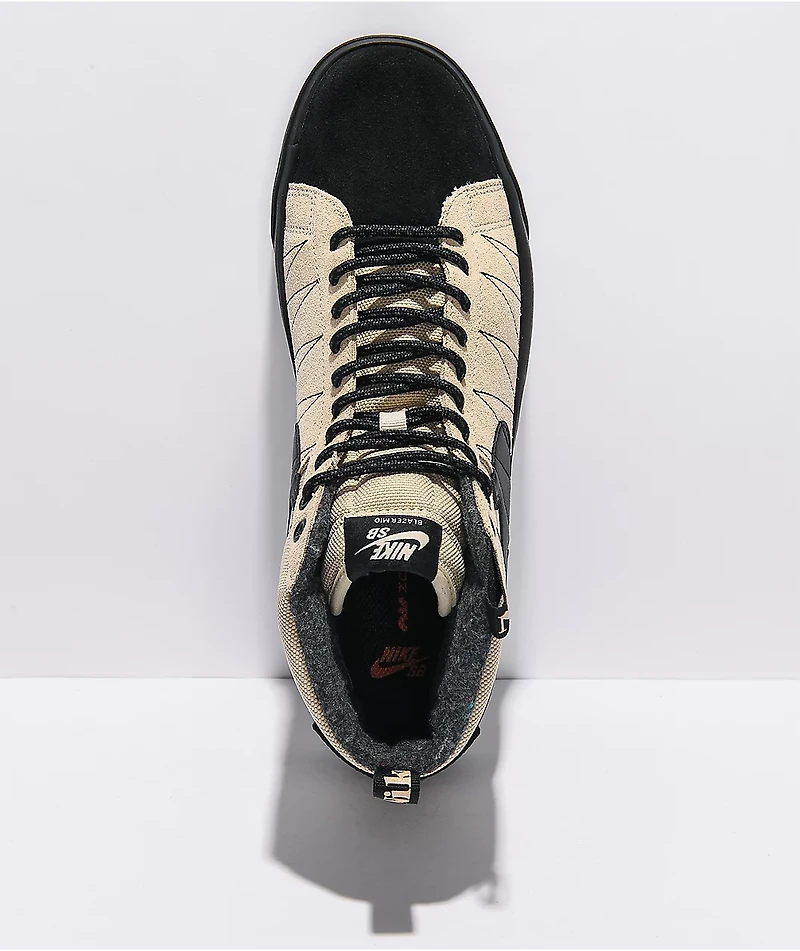 Nike SB Zoom Blazer Mid Premium Tan & Black Skate Shoes