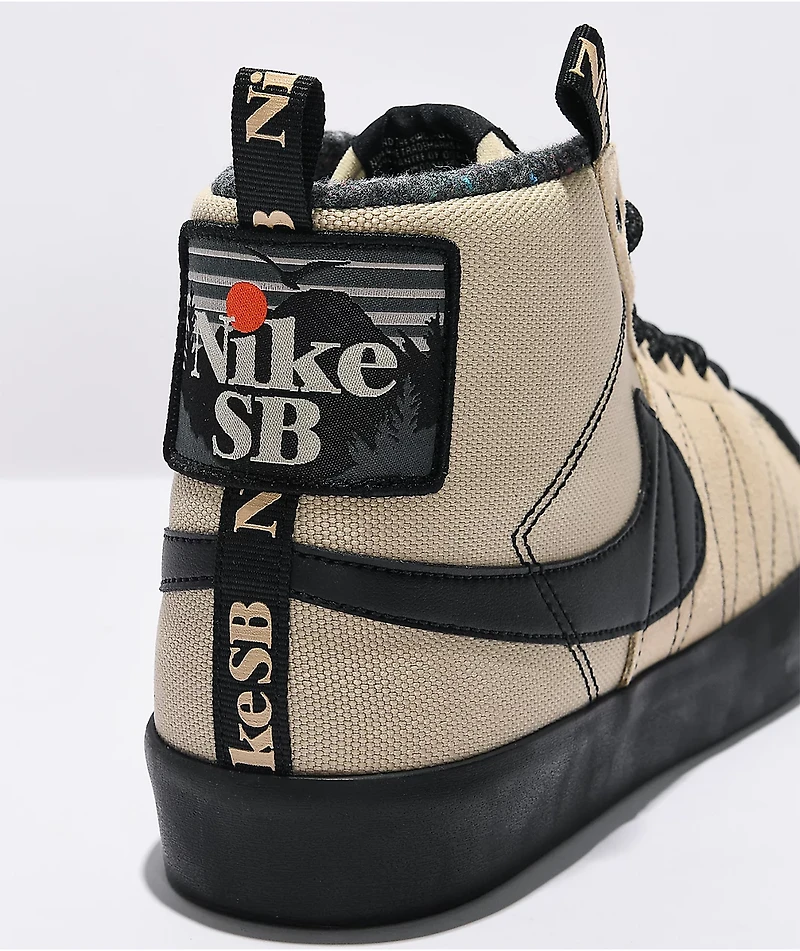 Nike SB Zoom Blazer Mid Premium Tan & Black Skate Shoes