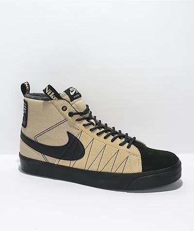 Nike SB Zoom Blazer Mid Premium Tan & Black Skate Shoes