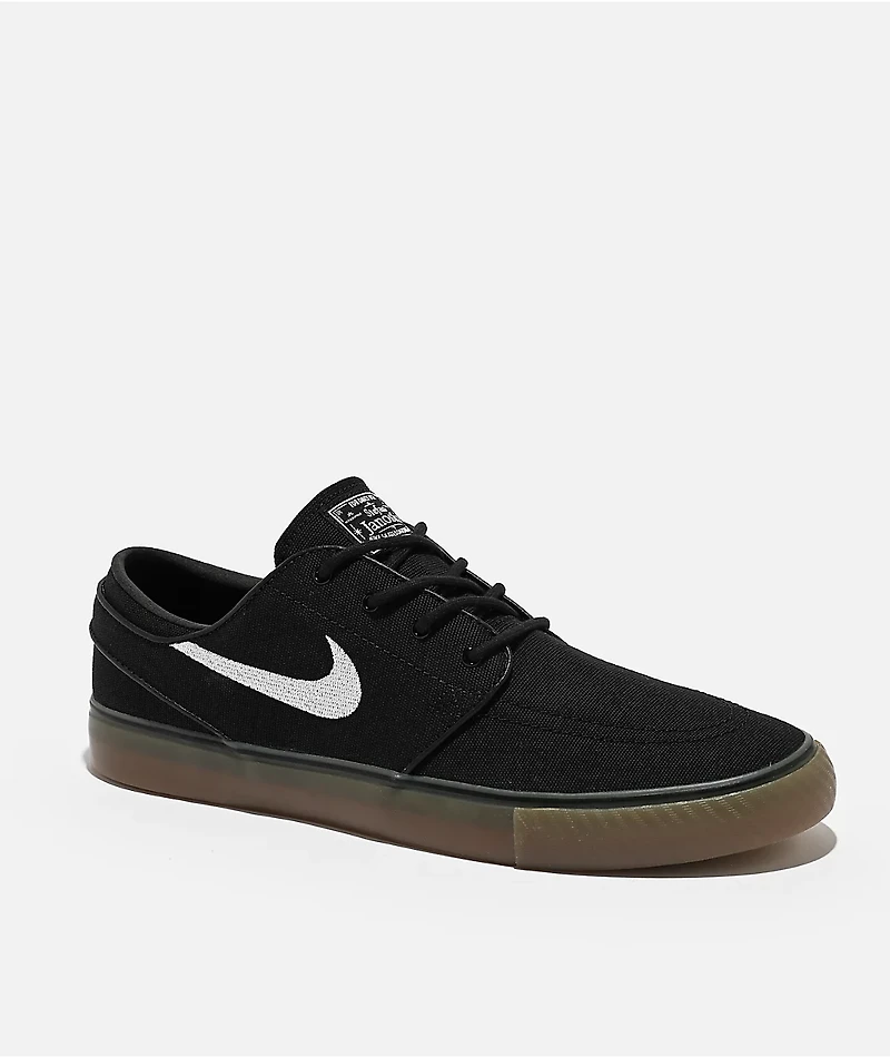 Nike SB Zoom Janoski OG+ Black & Gum Canvas Skate Shoes