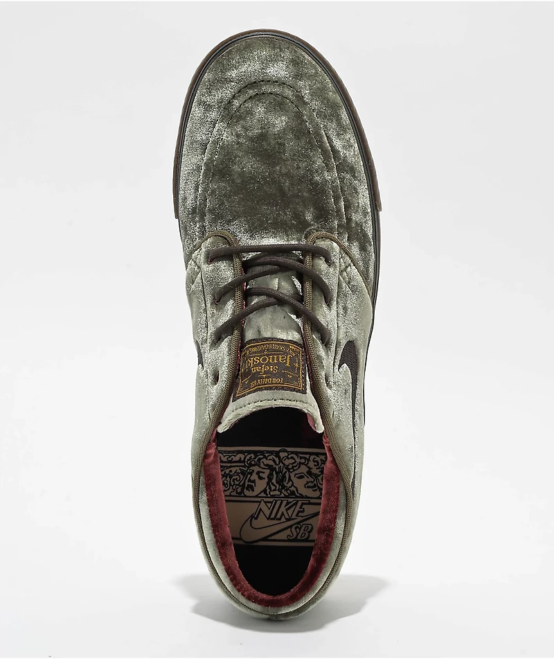 Nike SB Zoom Janoski OG+ SE Medium Olive, Dark Team Red & Velvet Brown Skate Shoes