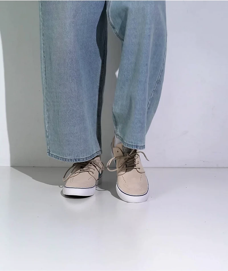 Nike SB Zoom Janoski OG+ Sandrift, Smokey Blue & White Skate Shoes