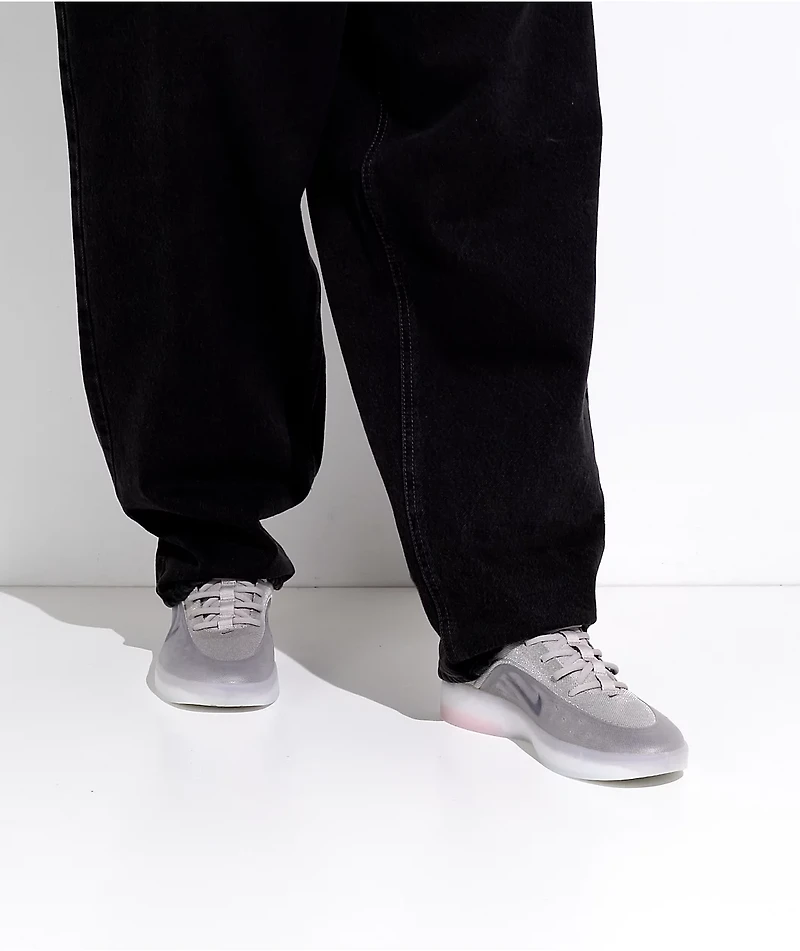 Nike SB Zoom Nyjah 4 Grey, Silver & Jade Skate Shoes