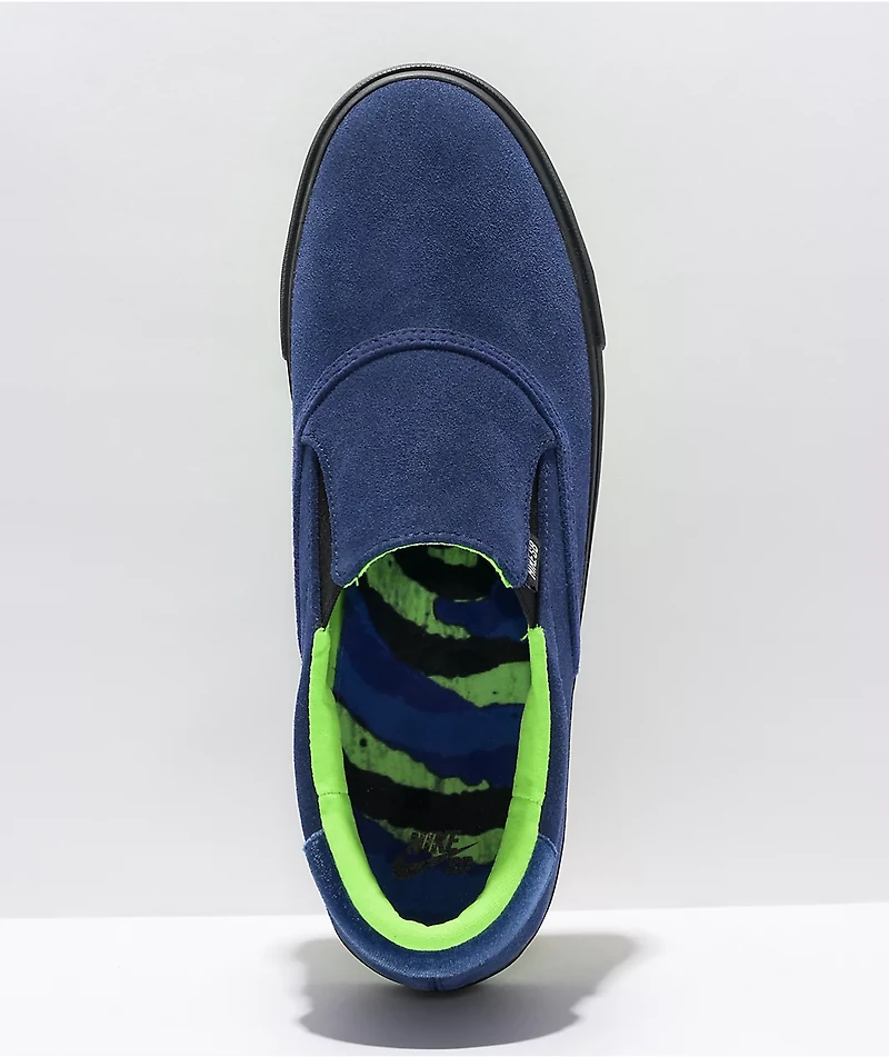 Nike SB x Leo Baker Verona Blue Void &  Black Slip-On Skate Shoes