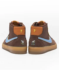 Nike SB x Why So Sad Bruin High PRM Chocolate & Blue Skate Shoes
